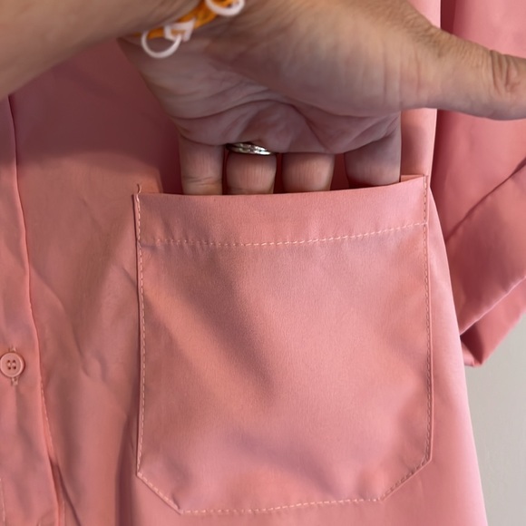 Pink Button up Casual T-Shirt - Picture 4 of 9